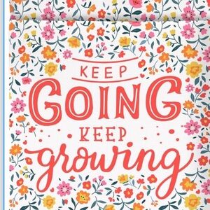 Floral 'Keep Going Keep Growing’ book sleeve
